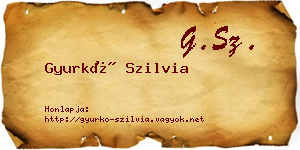 Gyurkó Szilvia névjegykártya